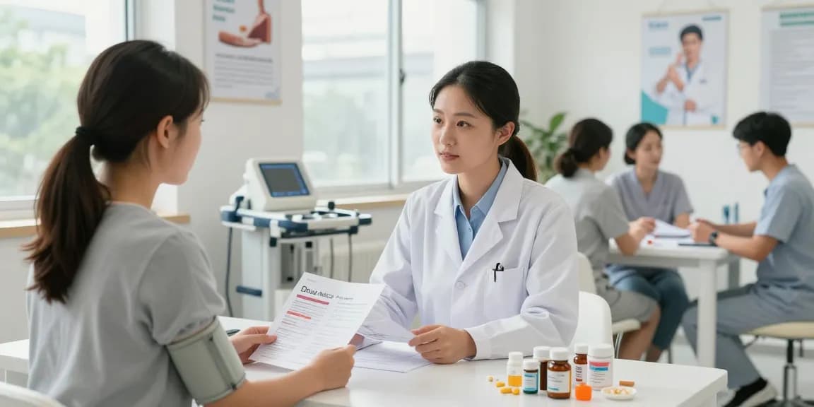 Consultation scene featuring Deus Medical products in a bright clinic.