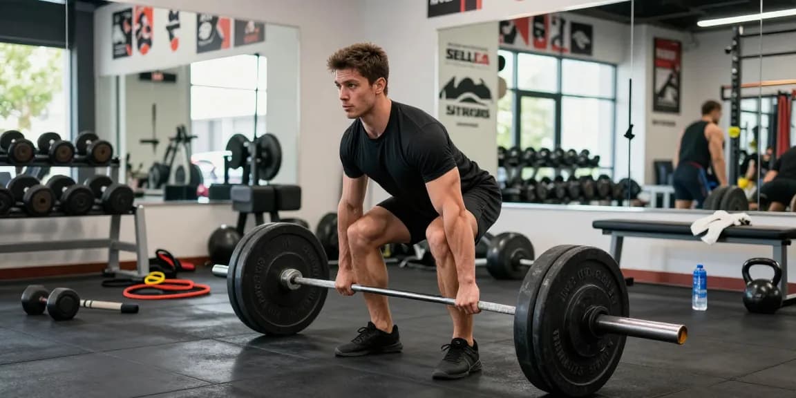 Athlete lifting weights in the gym emphasizing Selliza Steroids for performance enhancement