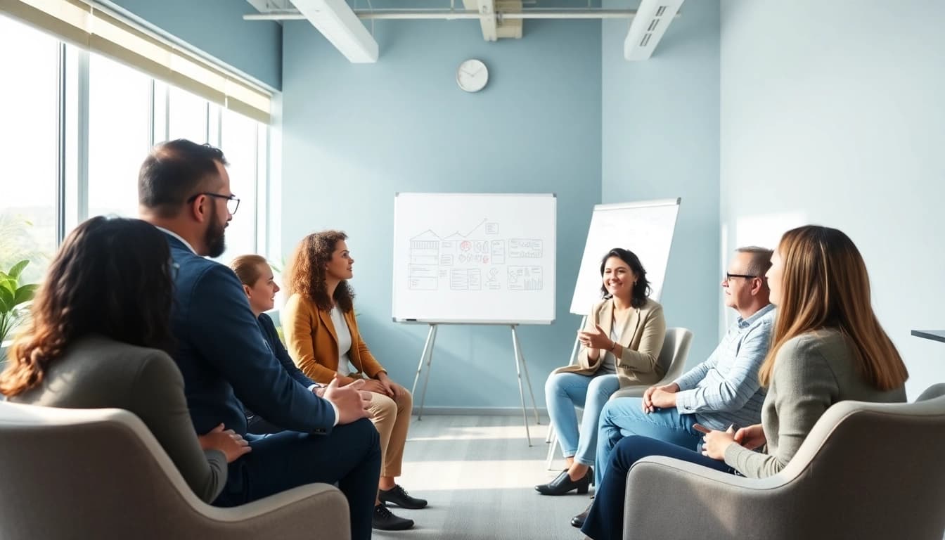 Engaging session with professional development coach sacramento guiding diverse clients.