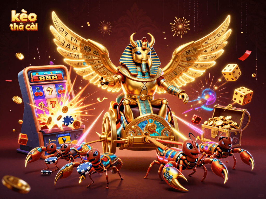 Place your bets at kèo nhà cái with a vibrant 3D casino scene featuring gold and excitement.
