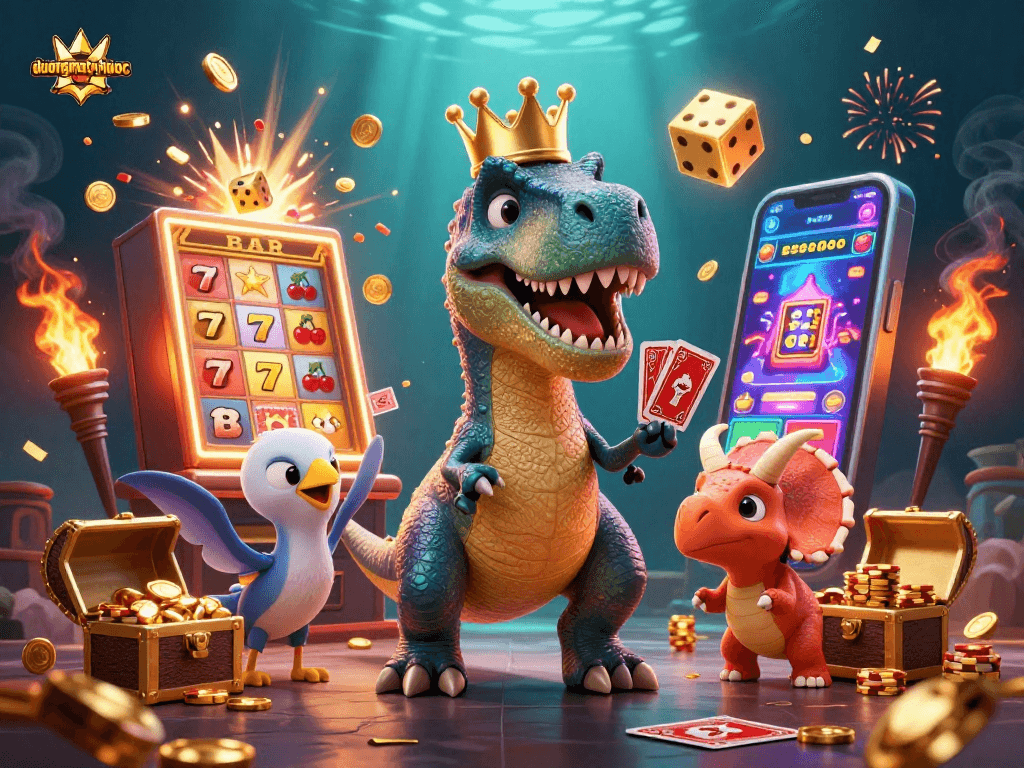 Experience duongmatchuoc with dynamic gaming characters at a vibrant casino scene packed with action.