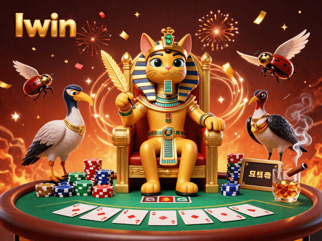Iwin captures thrilling poker nights with vibrant characters and game elements showcasing excitement.