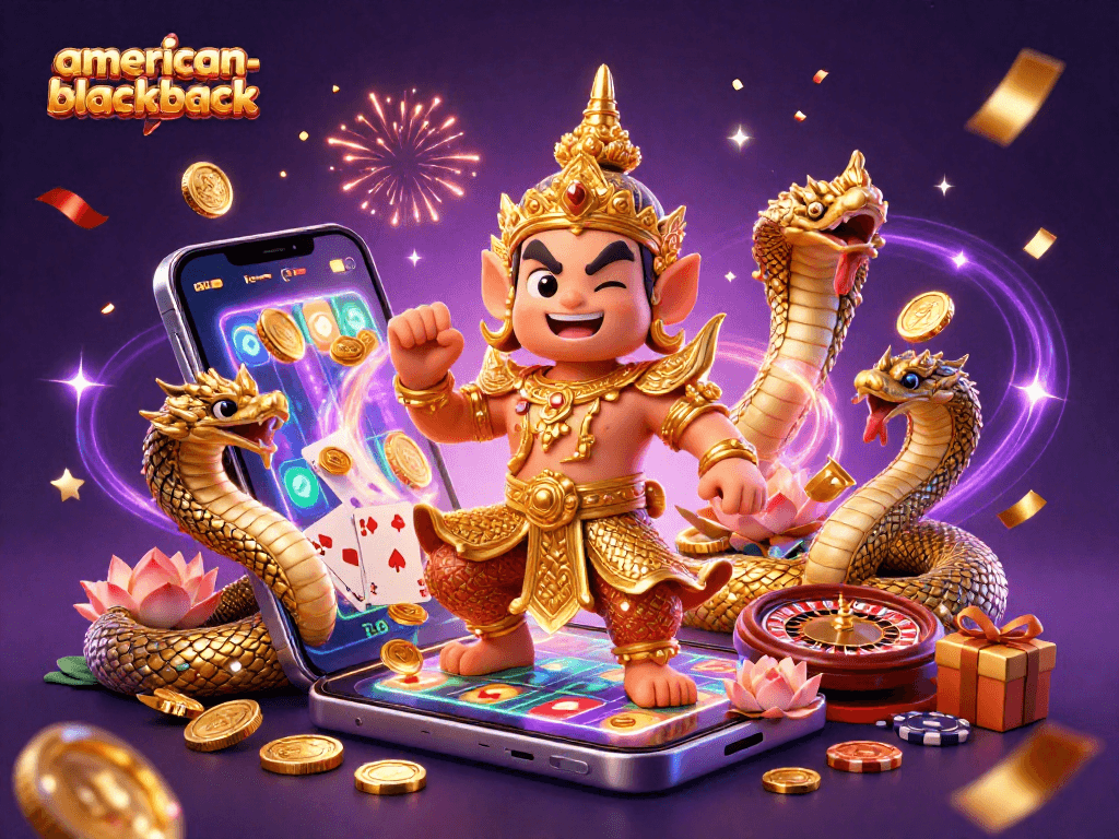 Engage in american-blackjack with lively characters, dynamic gameplay elements, and colorful casino atmosphere.
