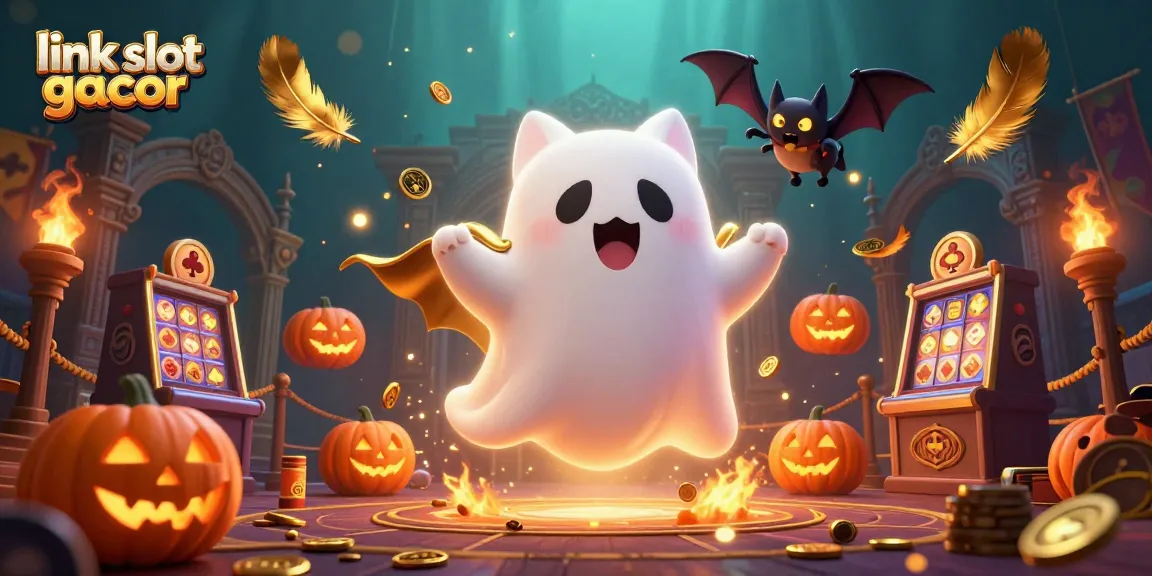 Menggunakan link slot gacor untuk menang dalam suasana kasino hantu dengan kucing hantu.
