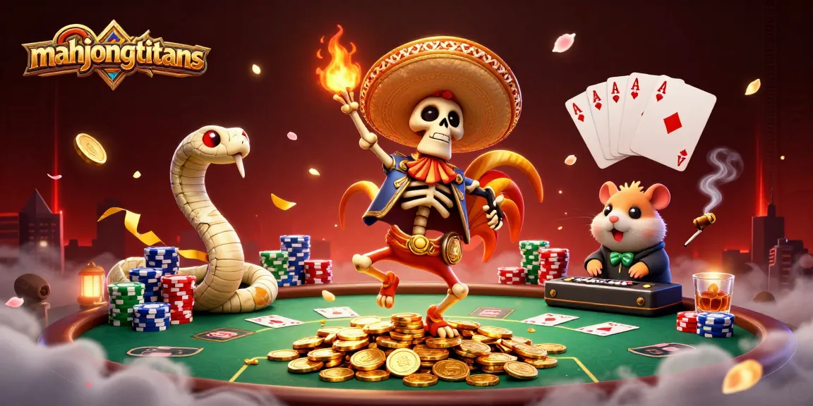 Engage with mahjongtitans by enjoying thrilling poker gameplay amidst lively 3D cartoon characters.