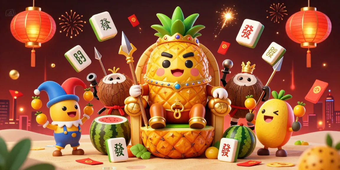 Cakhiatv showcases a lively casino scene with a golden pineapple king and vibrant decorations embodying the gambling spirit.