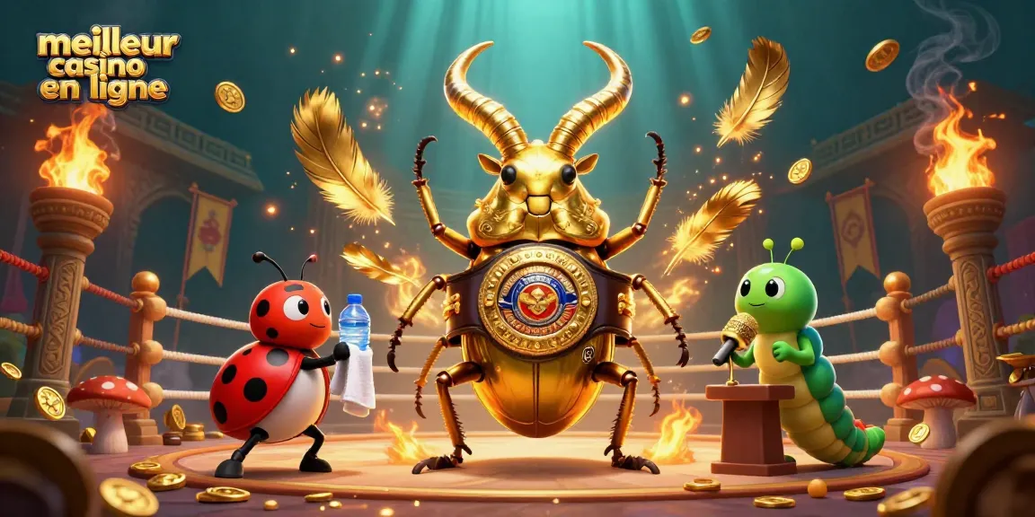 Vivez des moments palpitants au meilleur casino en ligne avec un combat captivant entre un scarabée doré et ses alliés.