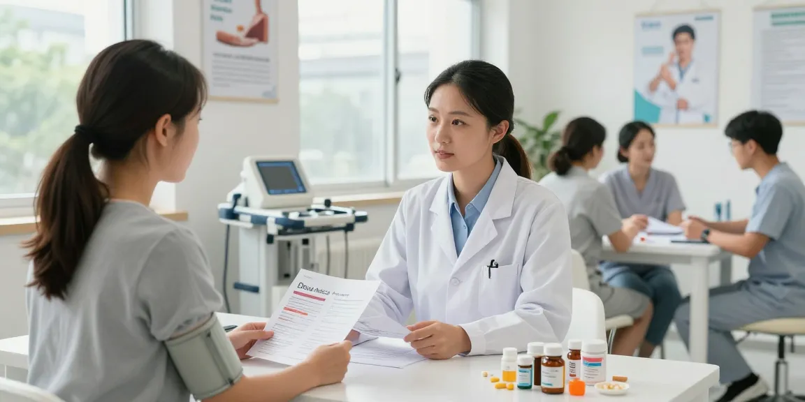 Consultation scene featuring Deus Medical products in a bright clinic.