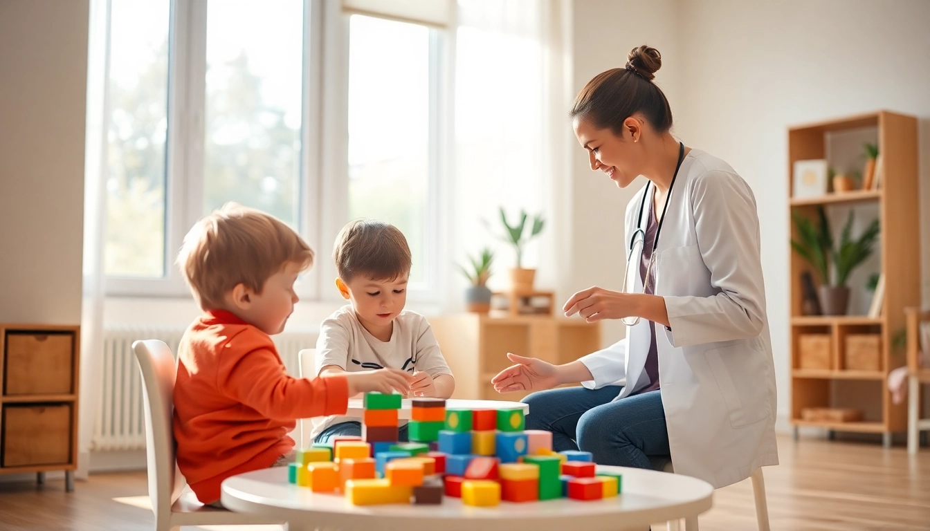 Child actively participating in ABA therapy in Livonia with a professional therapist in a welcoming environment.