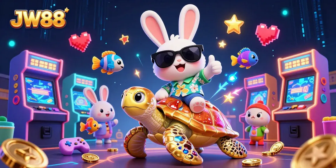 Experience winning moments at JW88 while playing vibrant 3D games with golden sea turtles and lucky rabbits.