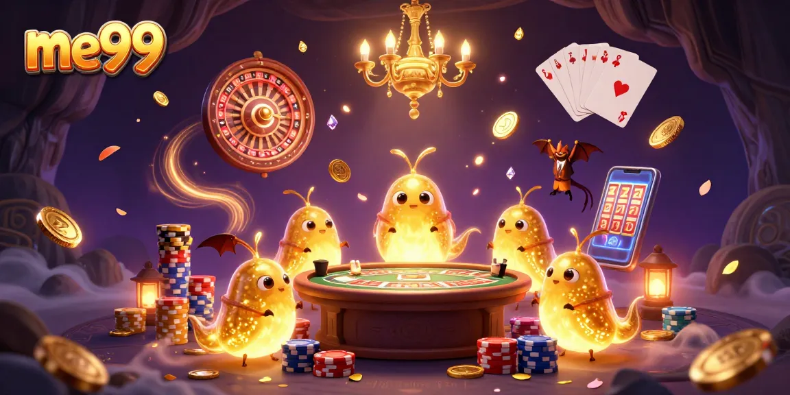Experience the excitement of me99's cave casino, illuminated by glowworms and a bat dealer.