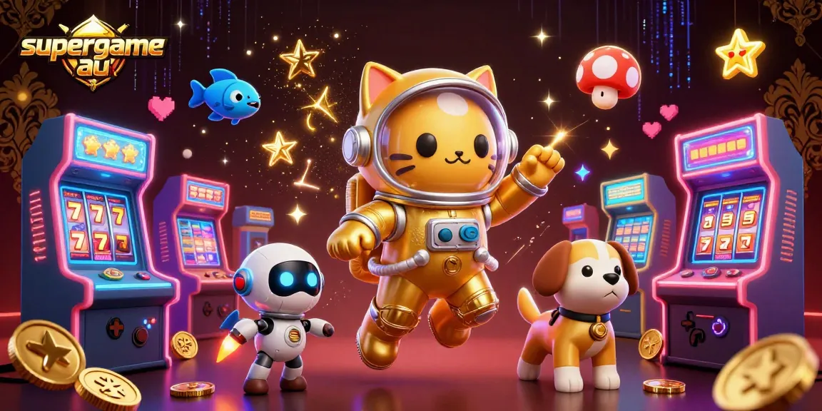 Experience the excitement of online gaming with supergame au in this vibrant 3D illustration.