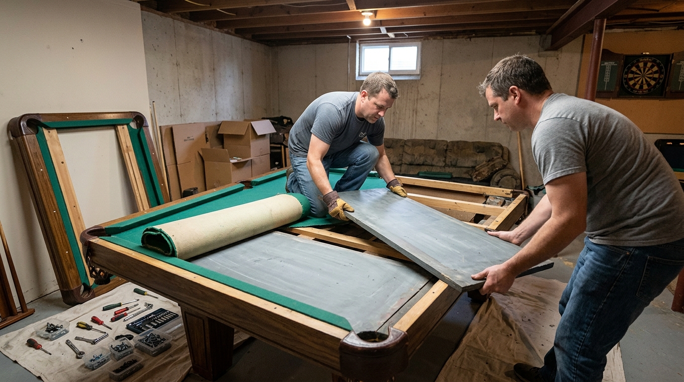 Pool Table Disassembly Services by Licensed Technicians for Pool Table Disassembly and Reassembly