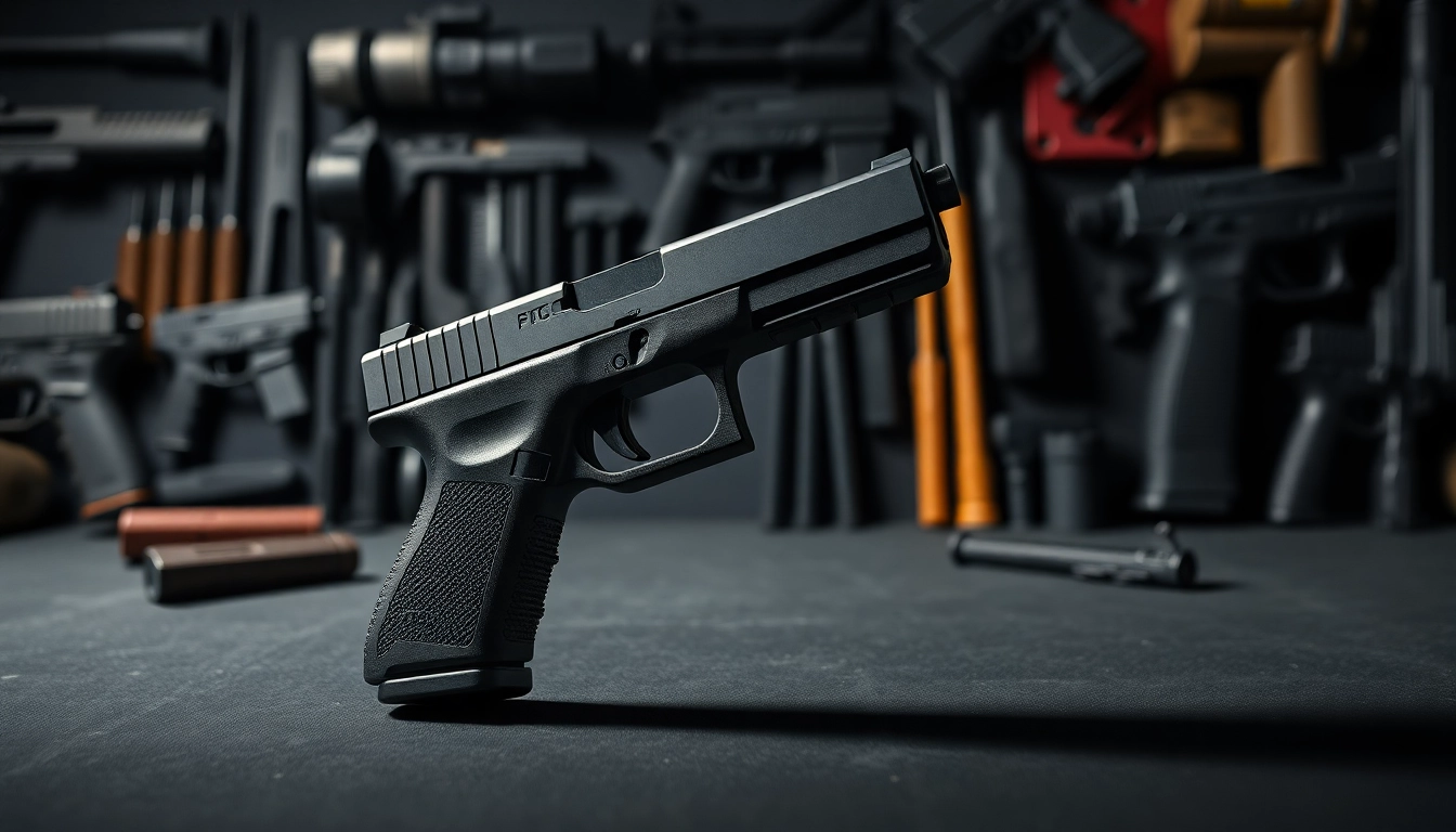 Showcasing the Glock 43X MOS with a matte finish in an energetic tactical setting.