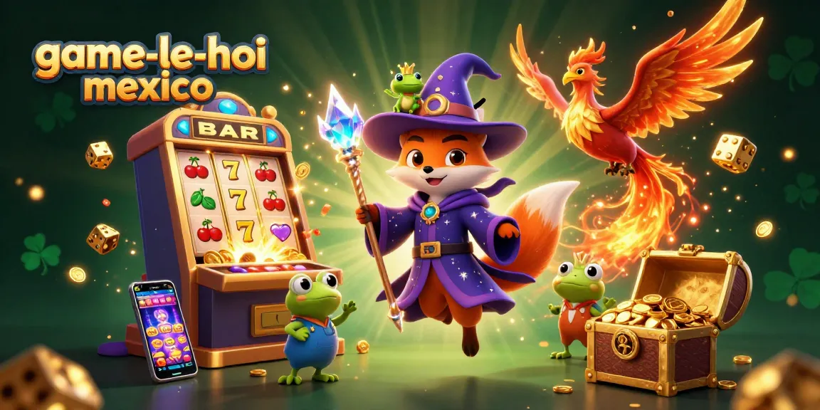 Experience game-le-hoi-mexico's thrilling slots with a wizard fox, phoenix, and sparkling treasures.