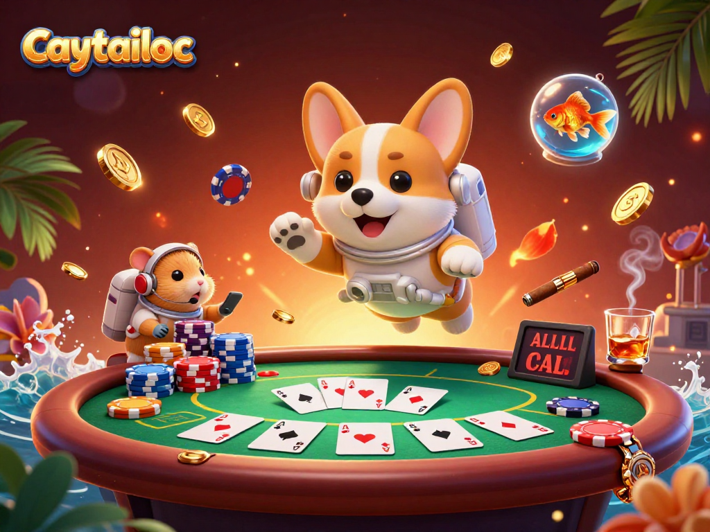 Experience the excitement of caytailoc slot gaming with a 3D illustration of a corgi astronaut in a casino.