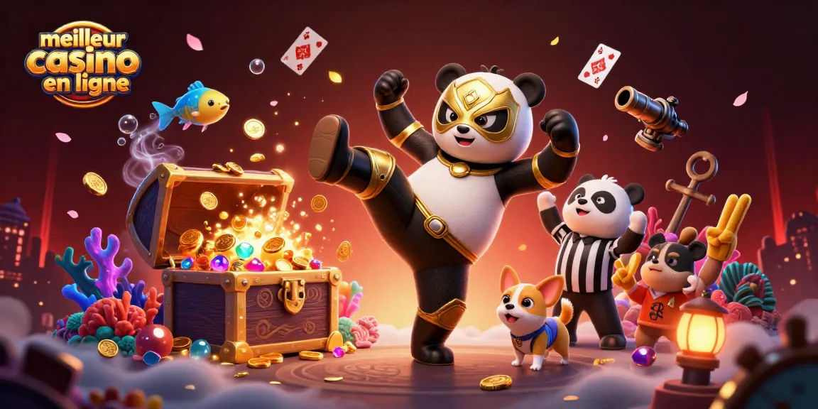 Découvrez le meilleur casino en ligne à travers une illustration vibrante et dynamique de héros animés jouant ensemble.