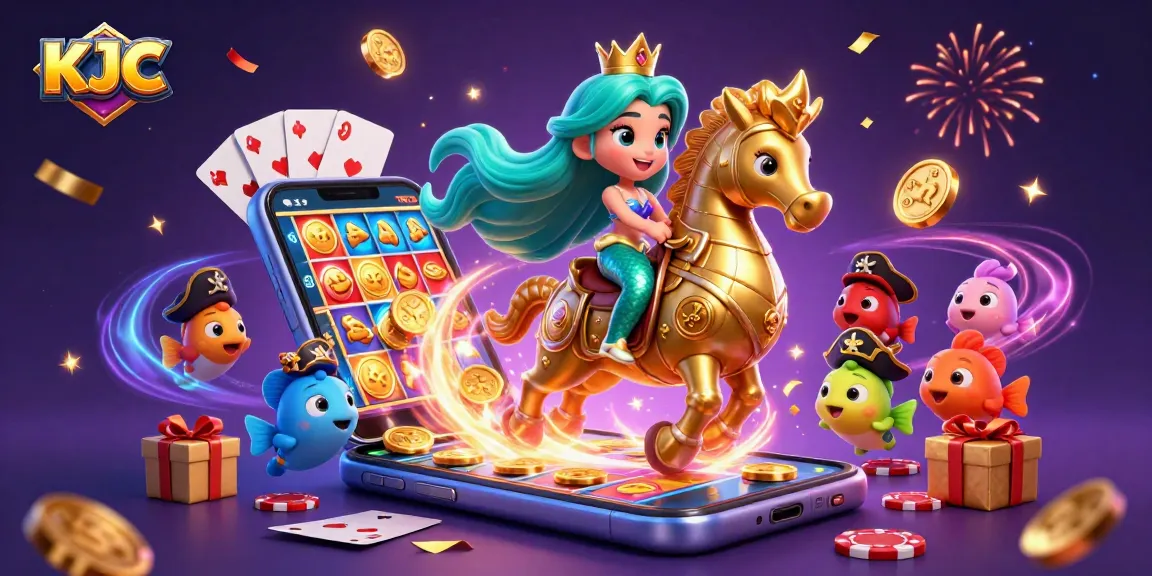 KJC creates vibrant gaming environments with mermaid princess, seahorse, and festive casino elements.