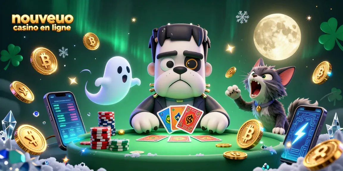 Jouez au nouveau casino en ligne avec une scène captivante de monstres et de crypto-monnaies.
