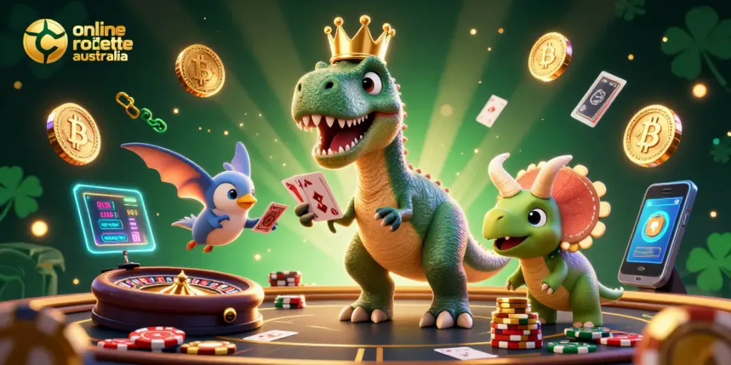 Try your luck with online roulette australia, where vibrant characters and casino elements create excitement.