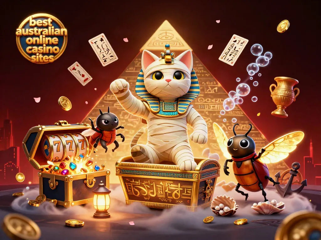 Experience thrilling wins at the best australian online casino sites with our vibrant 3D illustration.