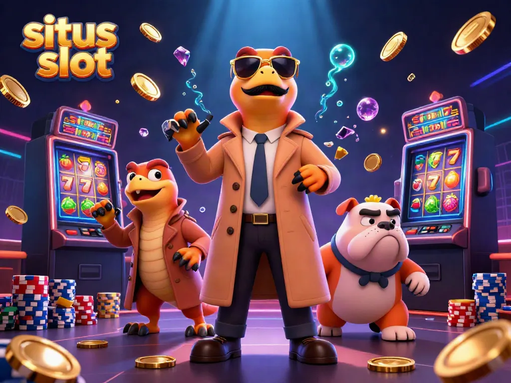 Raih kemenangan dengan situs slot terbaik yang menampilkan raptor dan bouncer bulldog dalam suasana kasino.