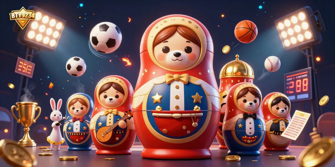 Experience the excitement of BTY9234 with a vibrant casino-themed 3D illustration featuring playful characters.