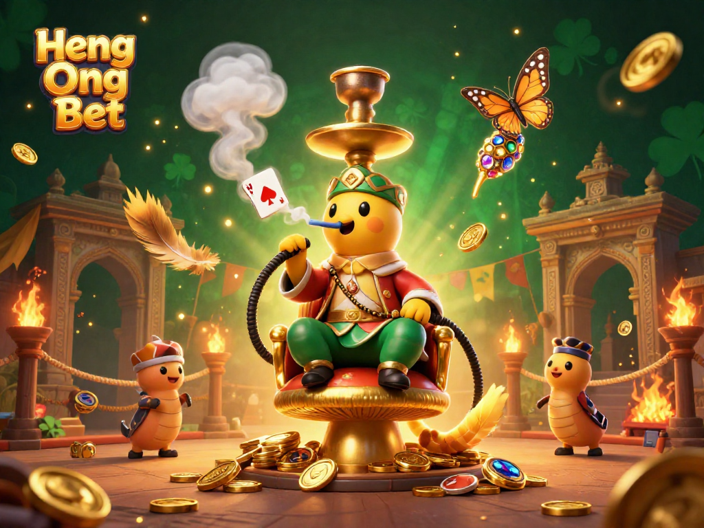 Experience thrilling gameplay with Heng Ong Bet's vibrant, dynamic casino atmosphere illustration.