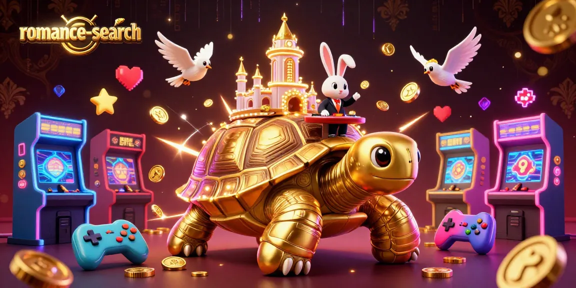 Join the adventure with romance-search at a vibrant casino with a golden tortoise and a rabbit dealer!
