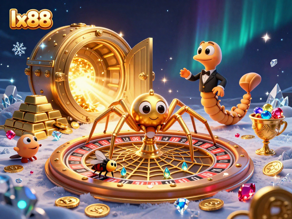 Engage with the lx88 golden roulette web as the animated characters bet in an immersive casino scene.