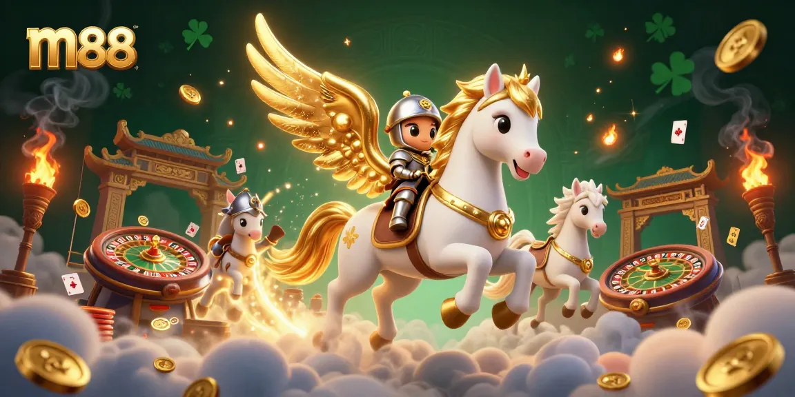 Experience thrilling gameplay at m88 with a celestial knight and rich casino elements.
