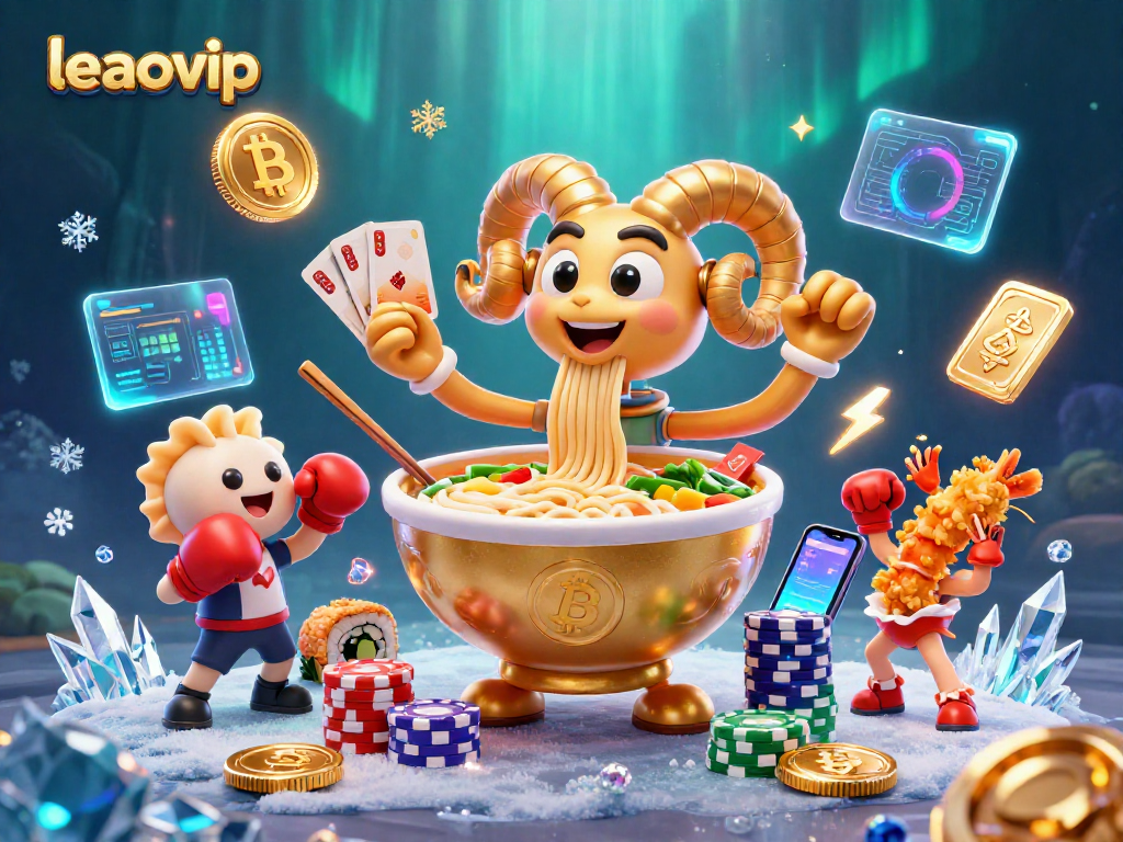 Engage with the leaovip platform featuring dynamic characters and crypto-themed casino elements.