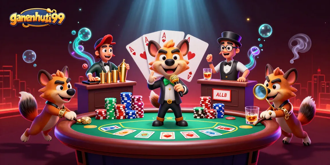 Engage in thrilling casino action at gamenohuuytin99 with animated hyenas in a vibrant comedy club scene.
