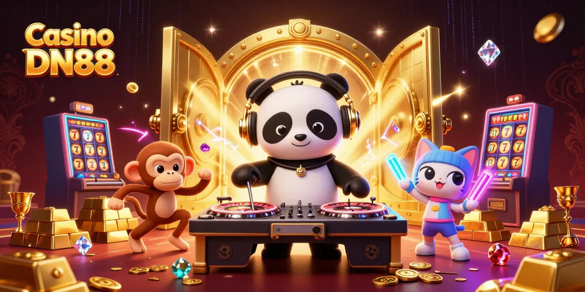 Experience excitement with Casino DN88 as playful characters engage in high-stakes gaming fun.