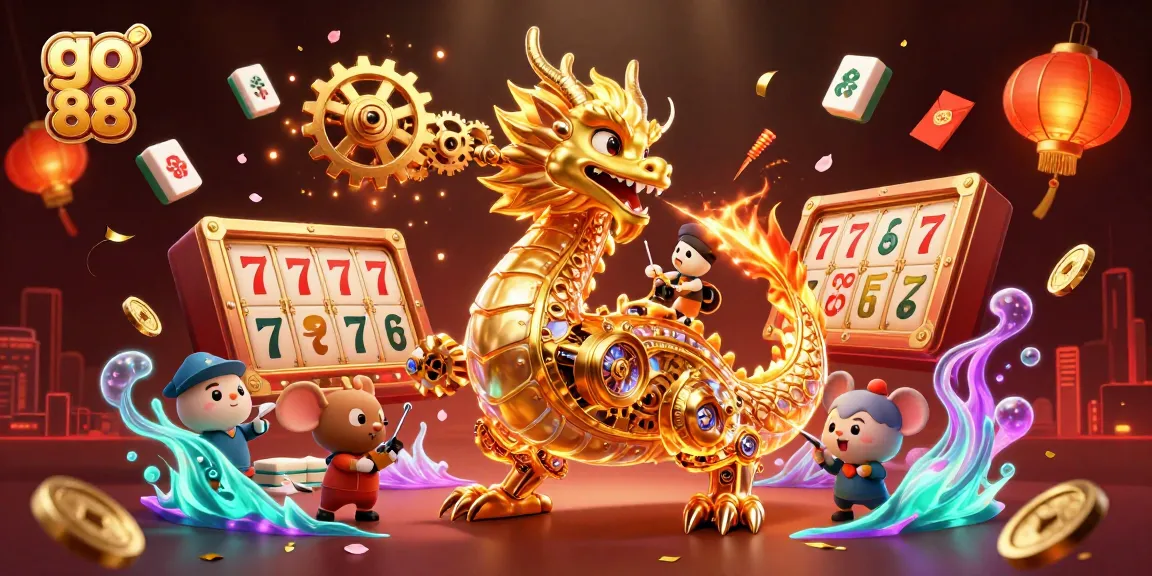Experience exhilarating wins with go 88 in this vibrant 3D casino-themed illustration.