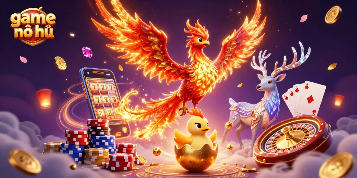 Engage with the thrill of game nổ hũ featuring a phoenix and casino elements.