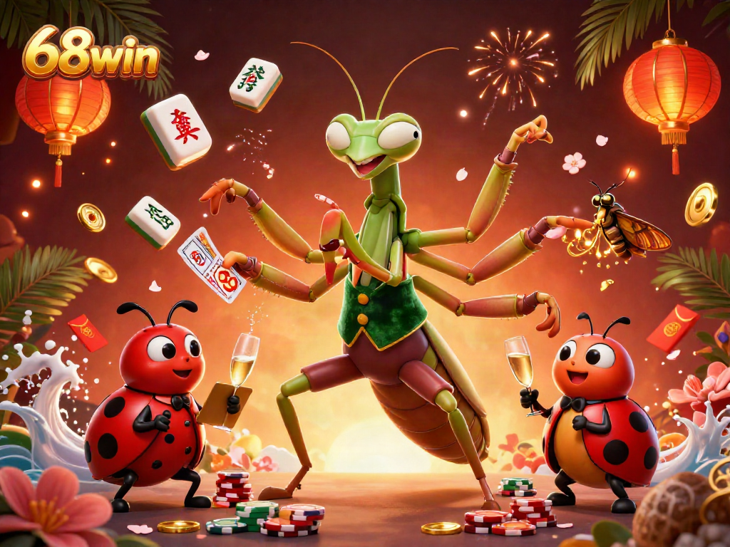 Enjoy exciting gameplay at 68win with vibrant characters showcasing card games in an animated casino scene.