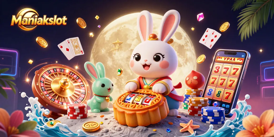 Maniakslot reveals exciting slots gameplay with a vibrant lunar casino atmosphere.