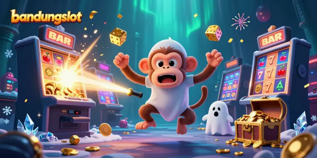 Experience extraordinary wins at bandungslot with vibrant casino games in a haunted scene.