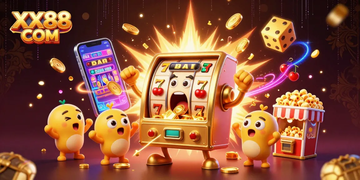 Win big at XX88 COM with cartoon slot machines and golden jackpots bursting with coins!