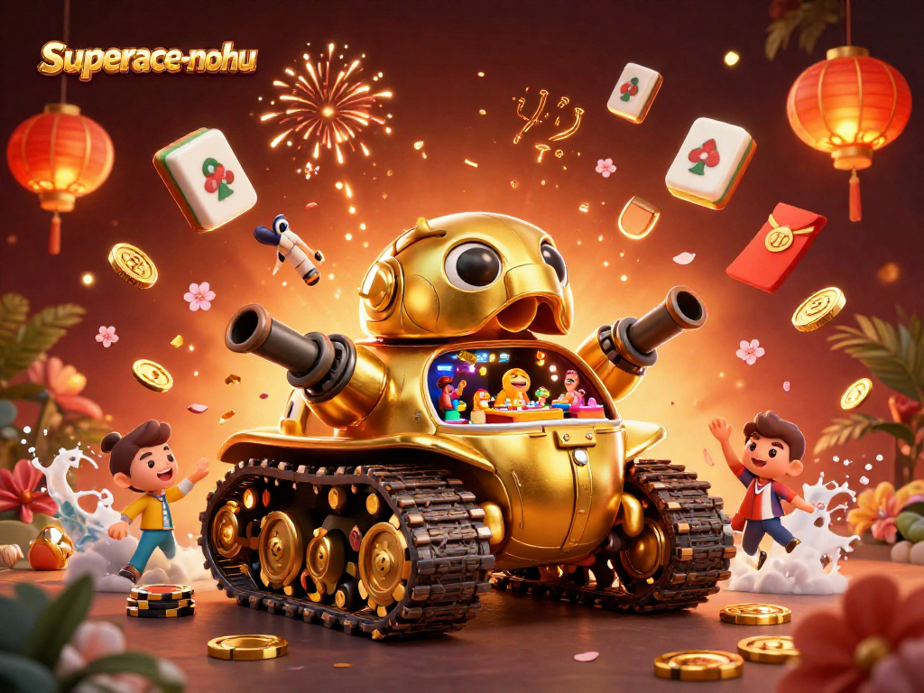 Experience excitement at superace-nohu with a dynamic game scene depicting a golden beetle tank casino.