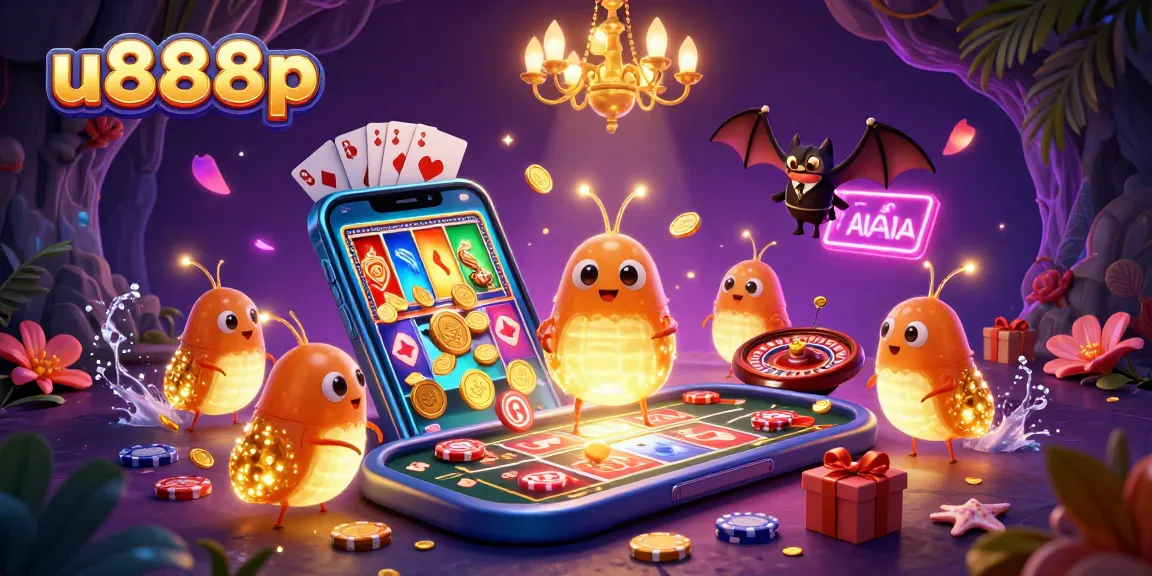 Engage with exciting gaming action on u888p, featuring vibrant glowworms and immersive casino elements.