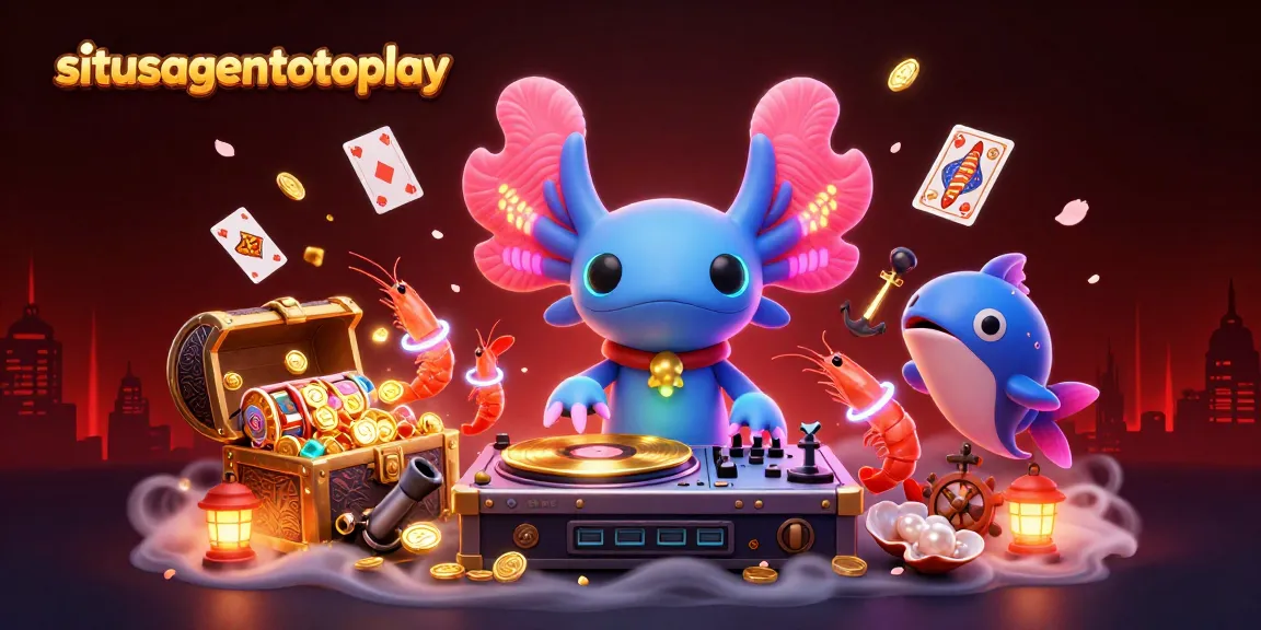 Merayakan slot dan jackpot di situsagentotoplay dengan ilustrasi 3D penuh warna dan detail