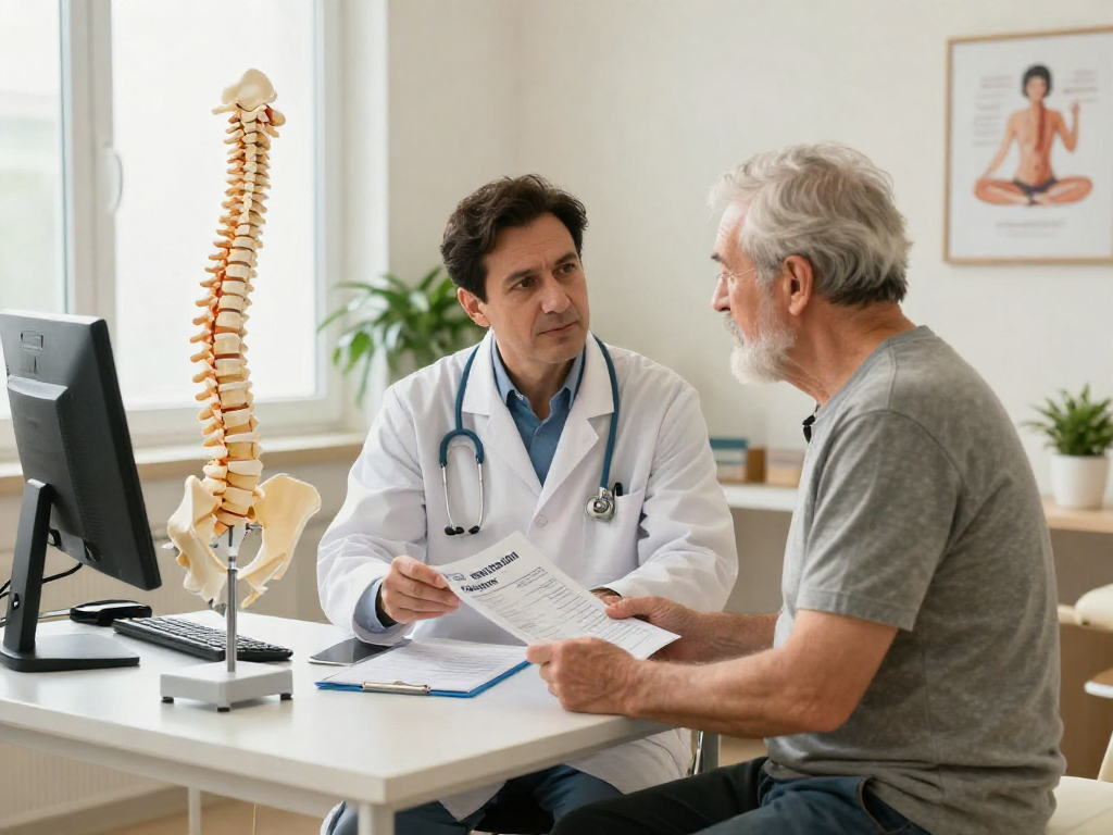 Dar kanal ameliyatı consultation with a surgeon and patient in a clinic.