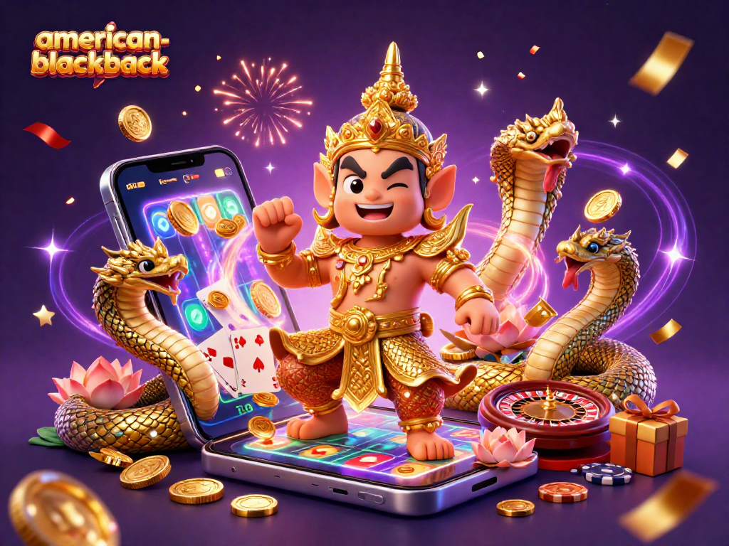Engage in american-blackjack with lively characters, dynamic gameplay elements, and colorful casino atmosphere.