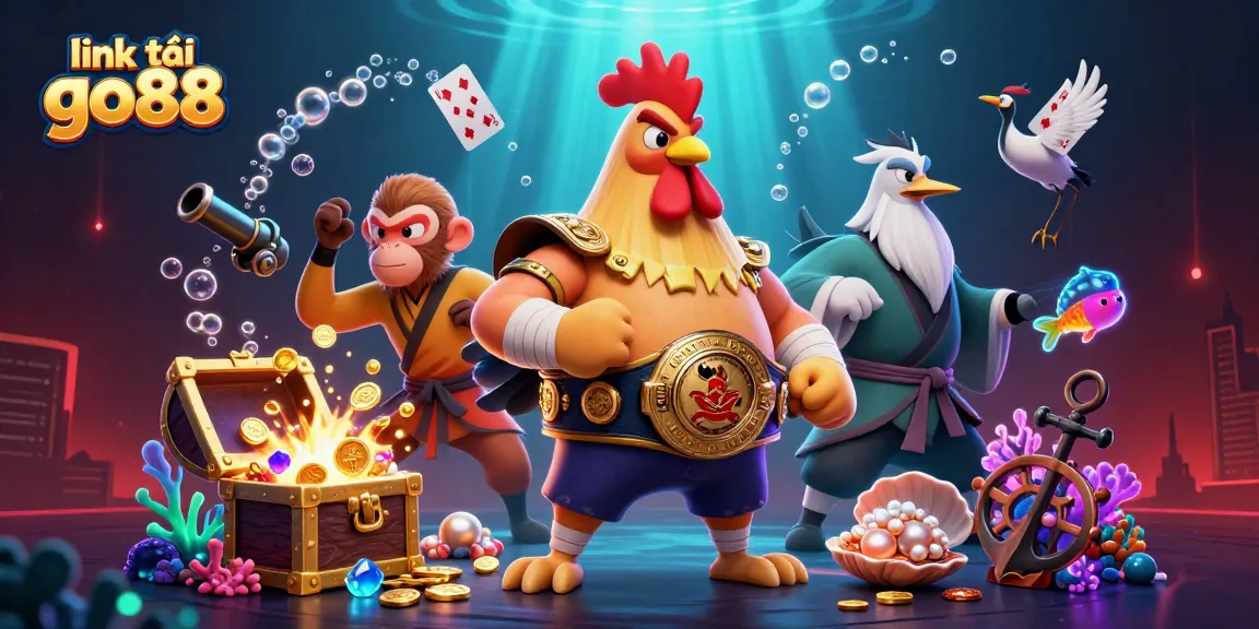 Engage with exciting games via link tải go88 in this vibrant 3D casino illustration.