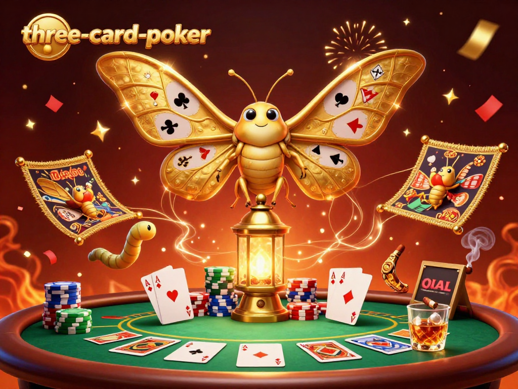 Engage in three-card-poker with stunning visual excitement from a vibrant casino environment.