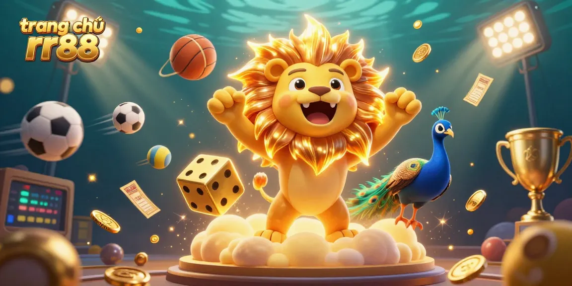 Experience thrilling games at trang chủ rr88 with triumphant casino illustrations depicting vibrant sports elements and dynamic action.