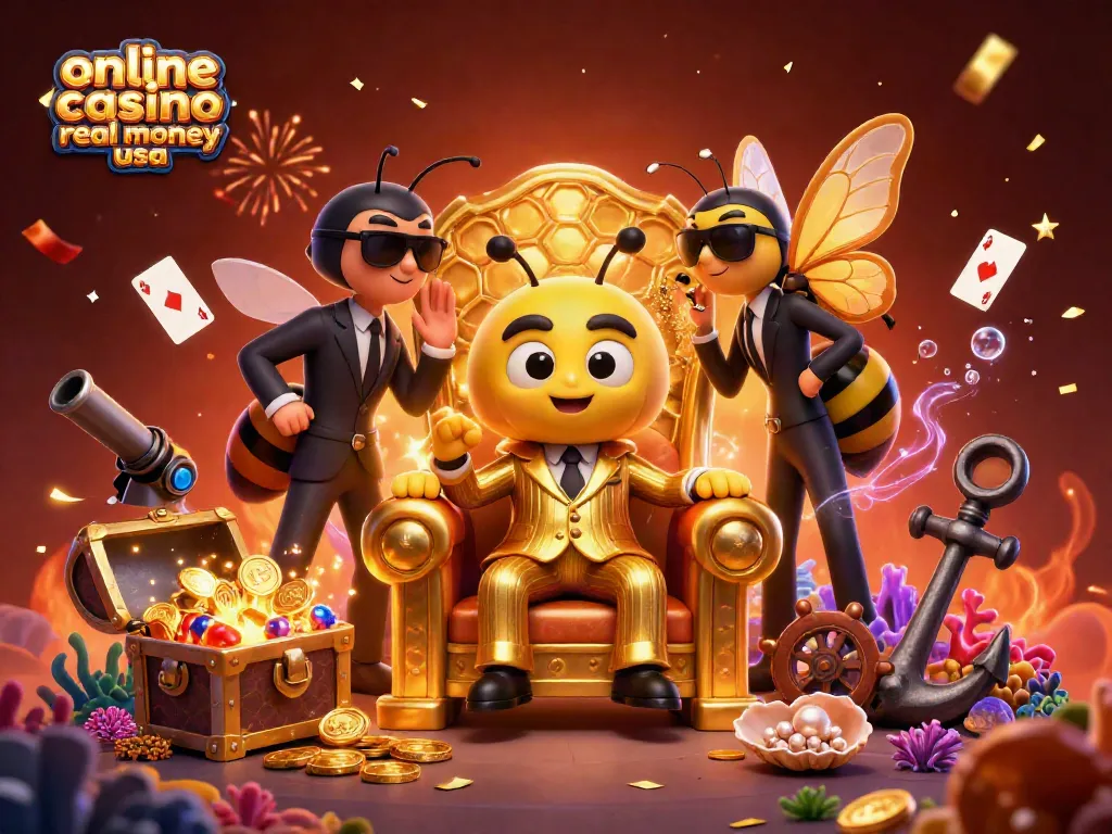 Experience thrills at online casino real money usa with a lively scene of gaming characters and vibrant elements.